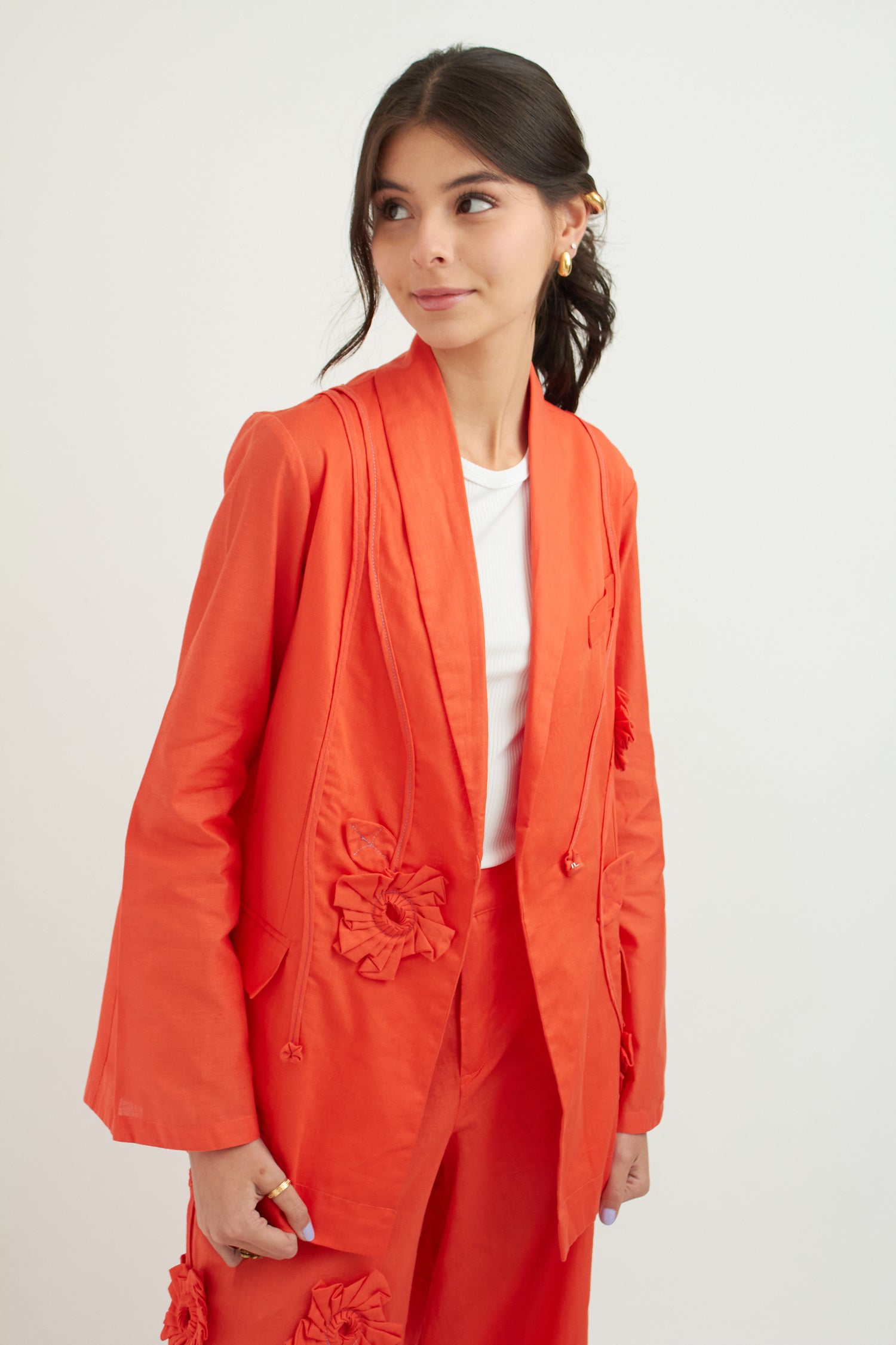 Orchid 3D Linen Blazer