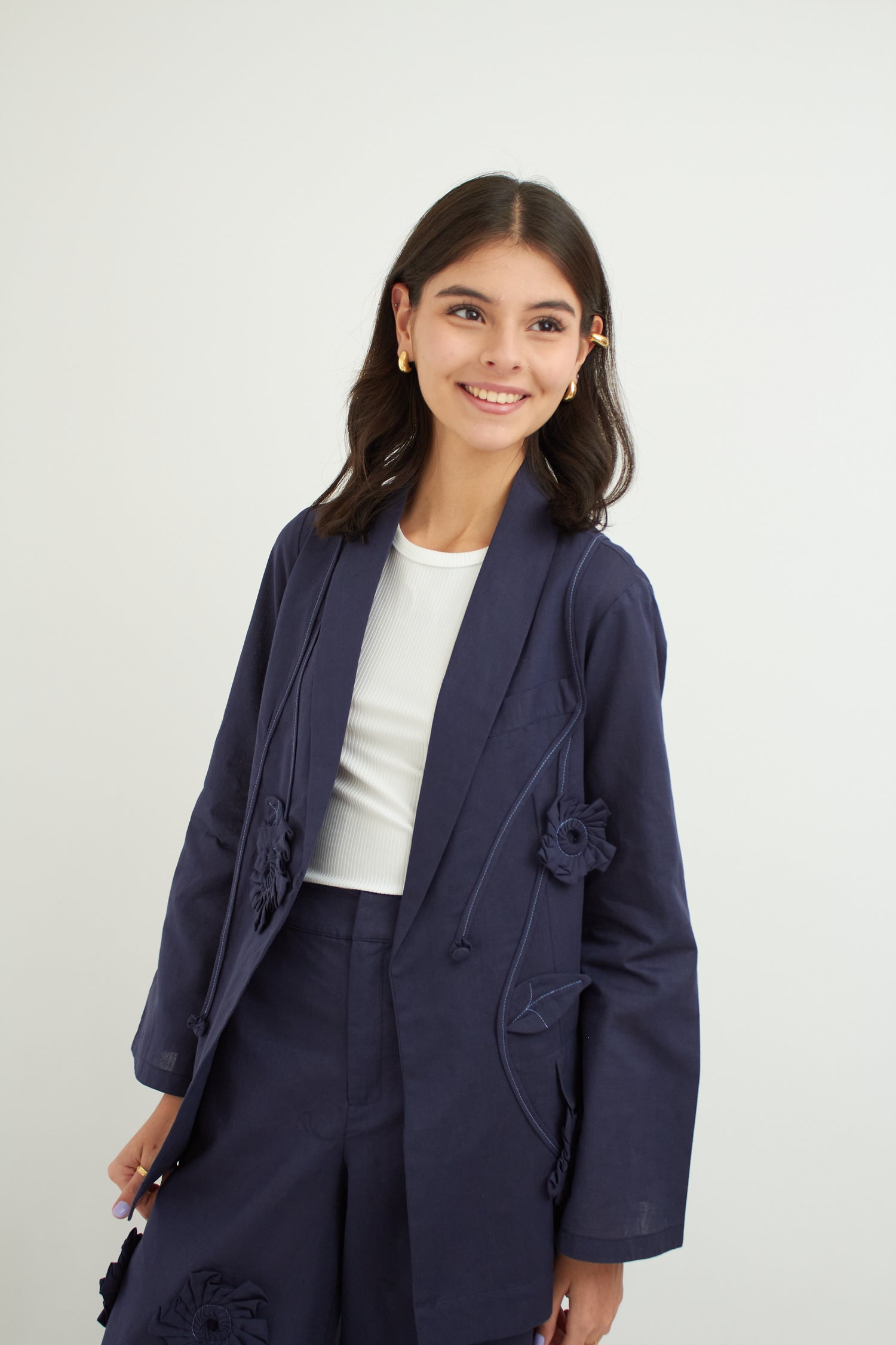 Orchid 3D Linen Blazer