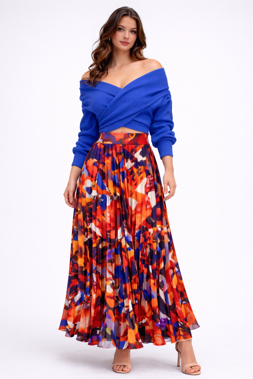Free Pleated Rhythm of Colors Skirt