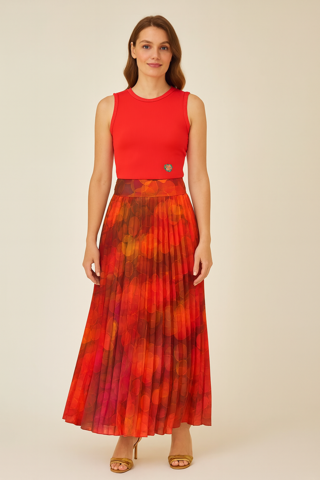 Free Pleated Rhythm of Colors Skirt