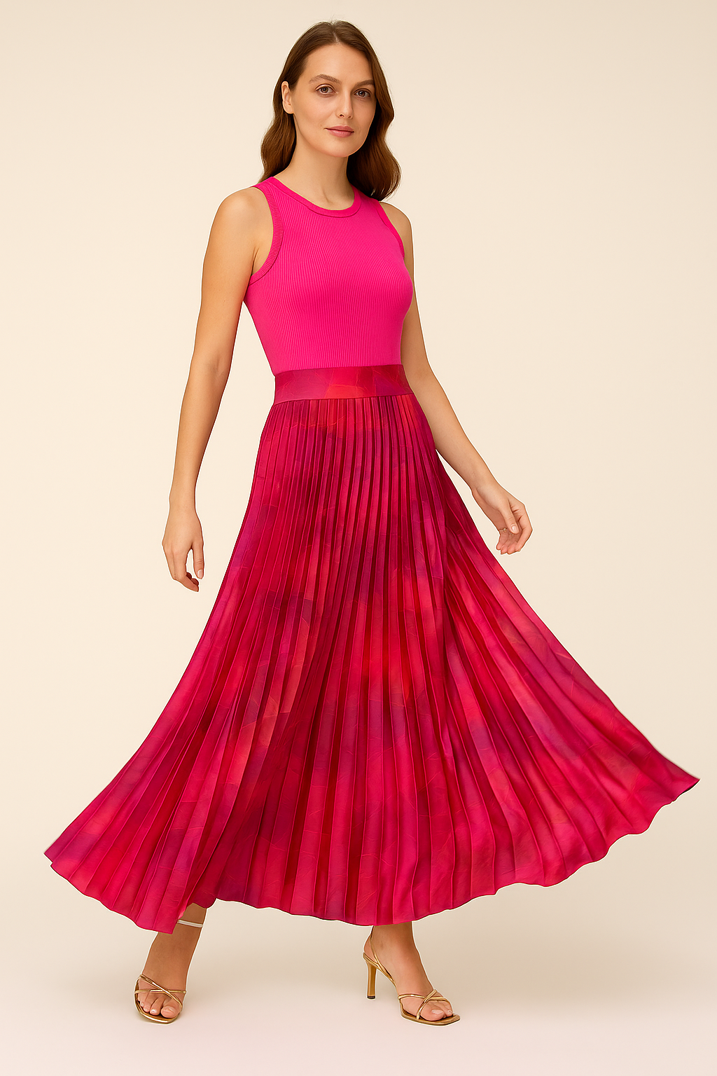 Free Pleated Rhythm of Colors Skirt