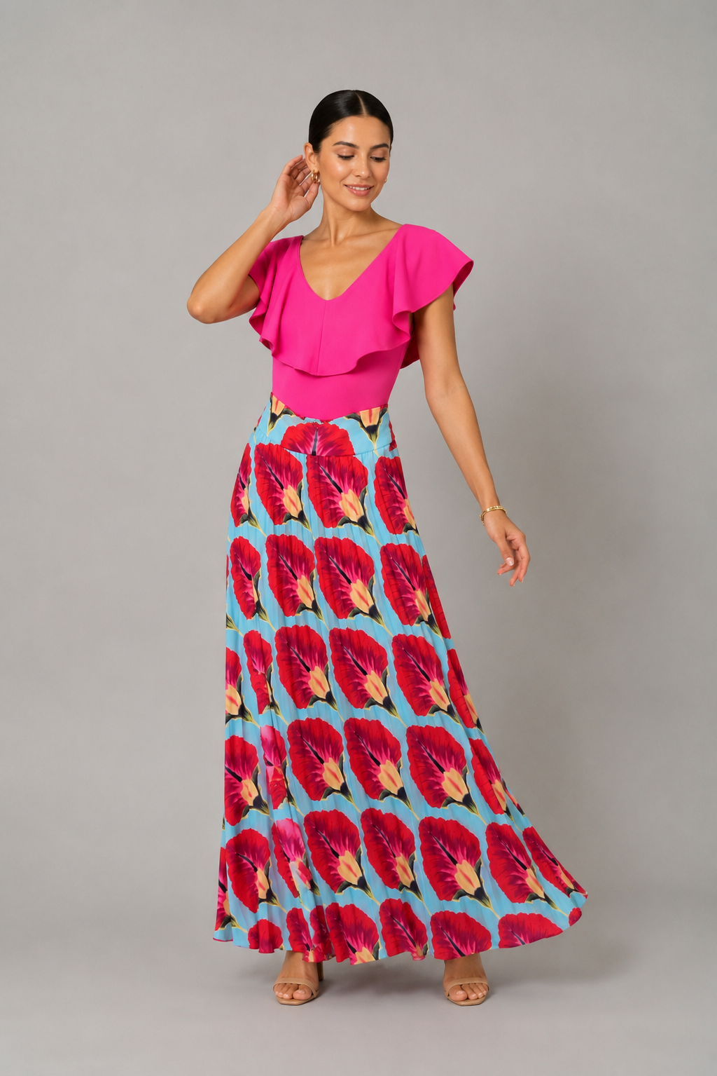 Free Pleated Rhythm of Colors Skirt