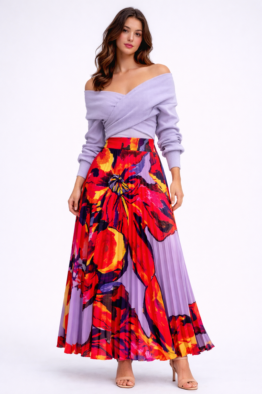 Free Pleated Rhythm of Colors Skirt