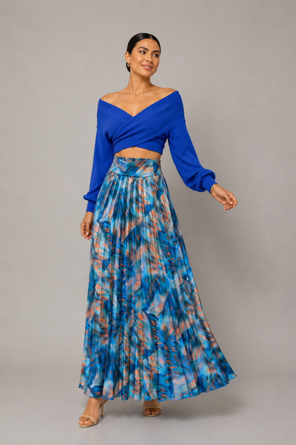 Free Pleated Rhythm of Colors Skirt