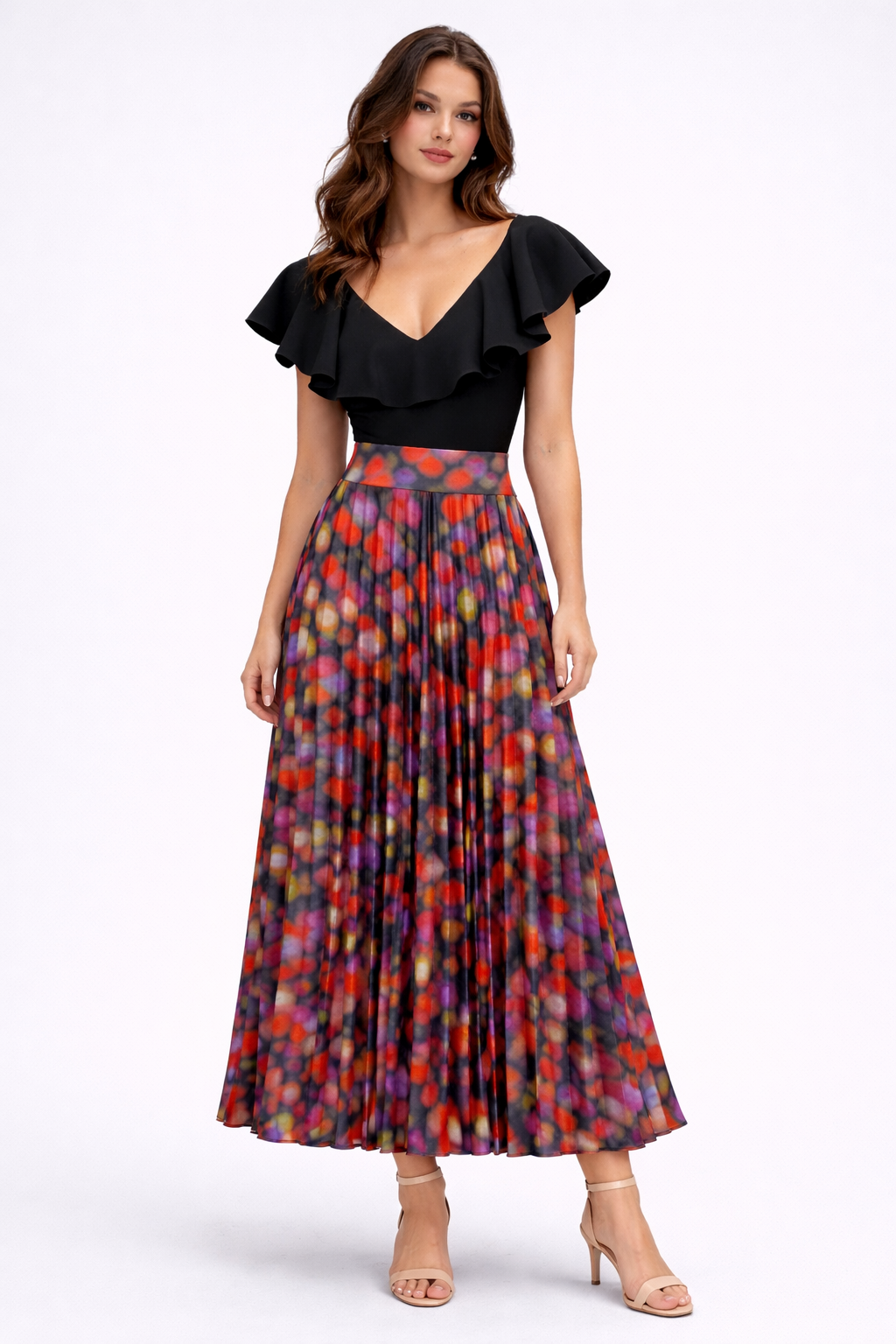 Free Pleated Rhythm of Colors Skirt