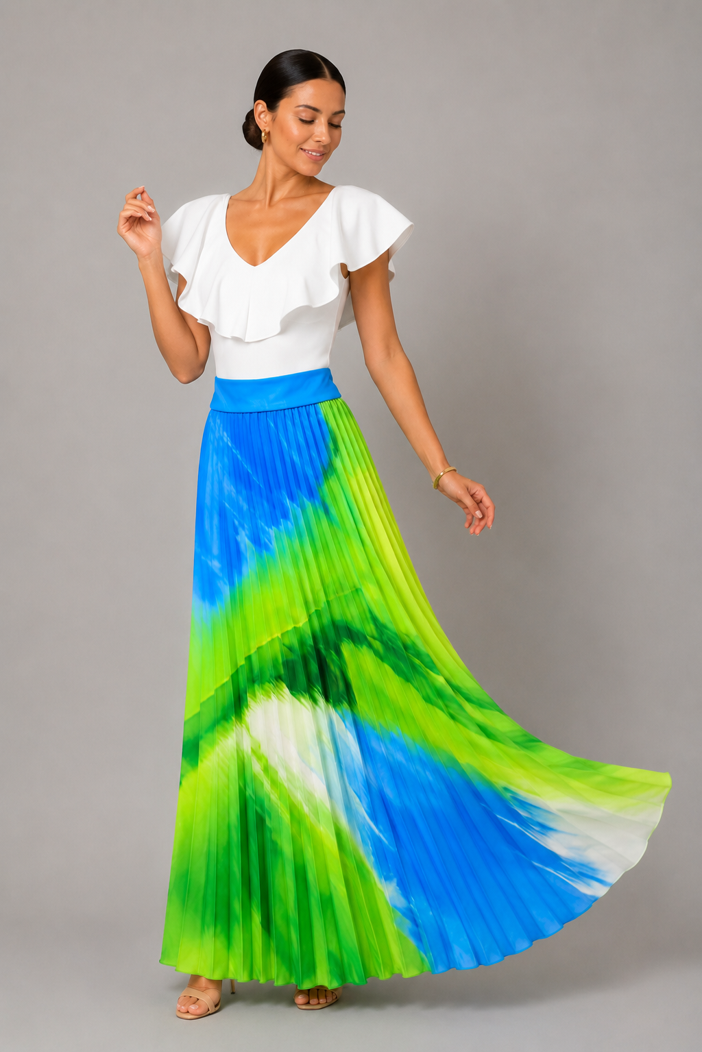 Free Pleated Rhythm of Colors Skirt