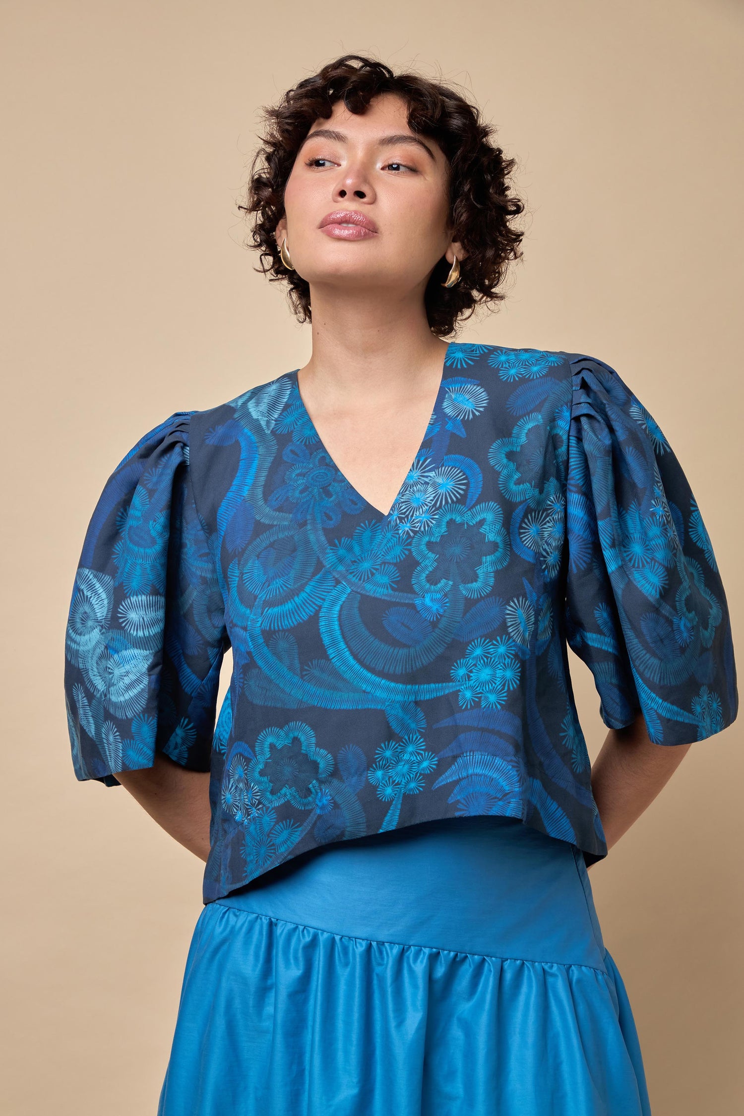 Azure Bloom Blouse