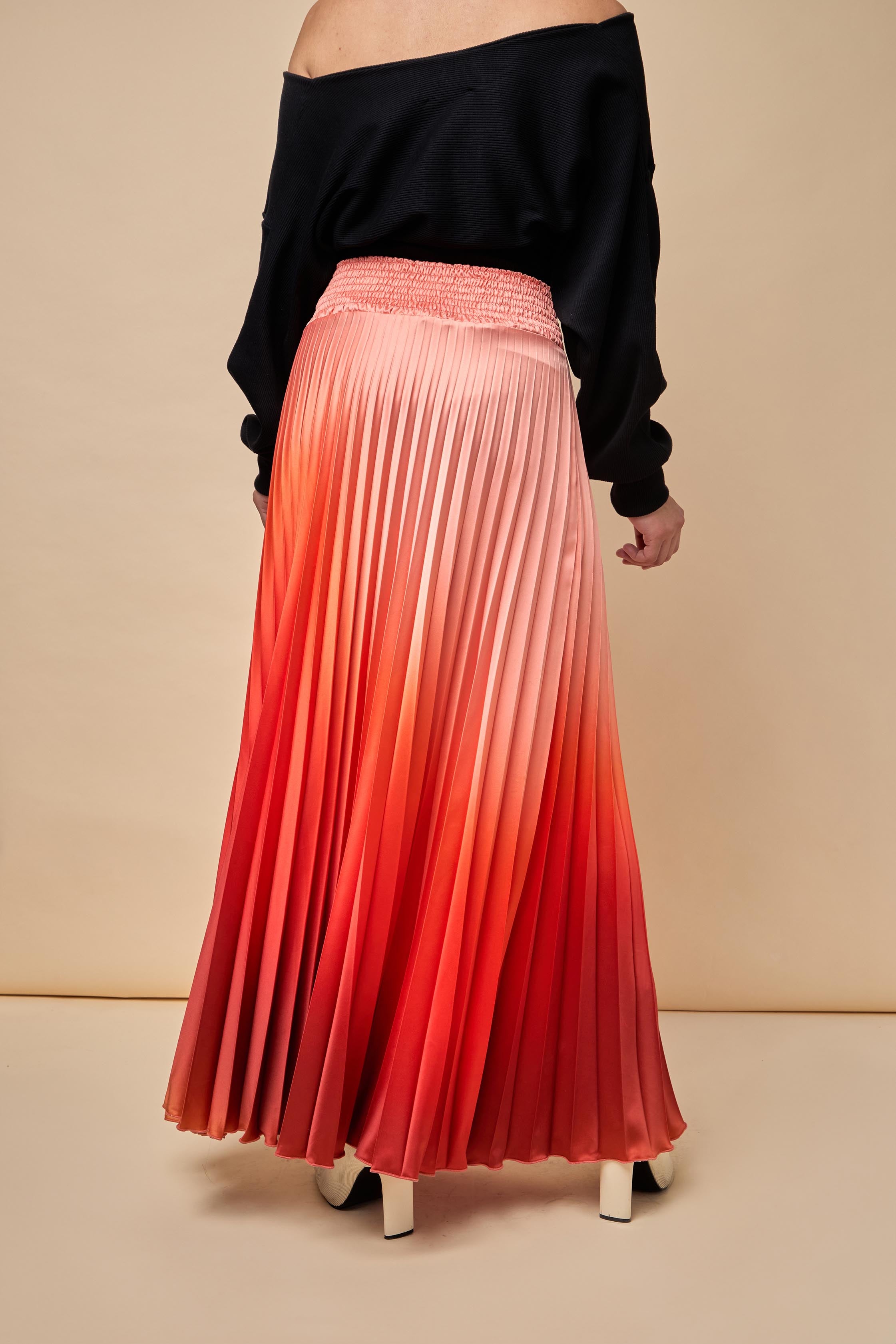 Free Pleated Satin Skirt