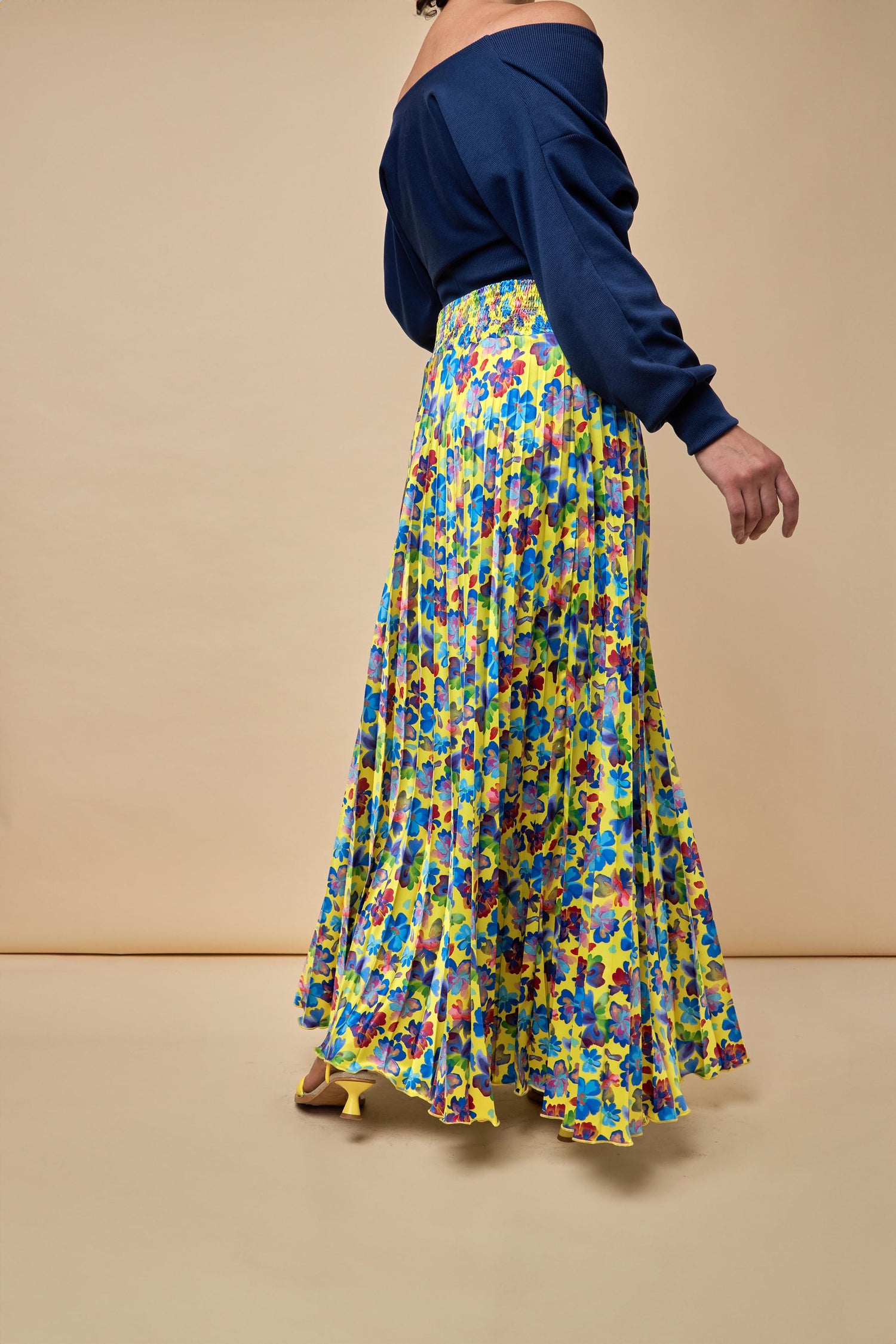 Free Pleated Satin Skirt