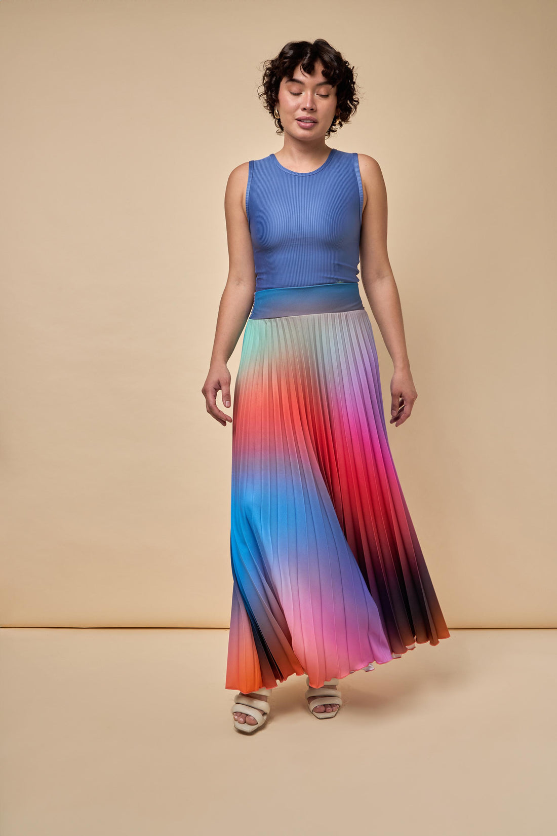 Free Pleated Twill Skirt