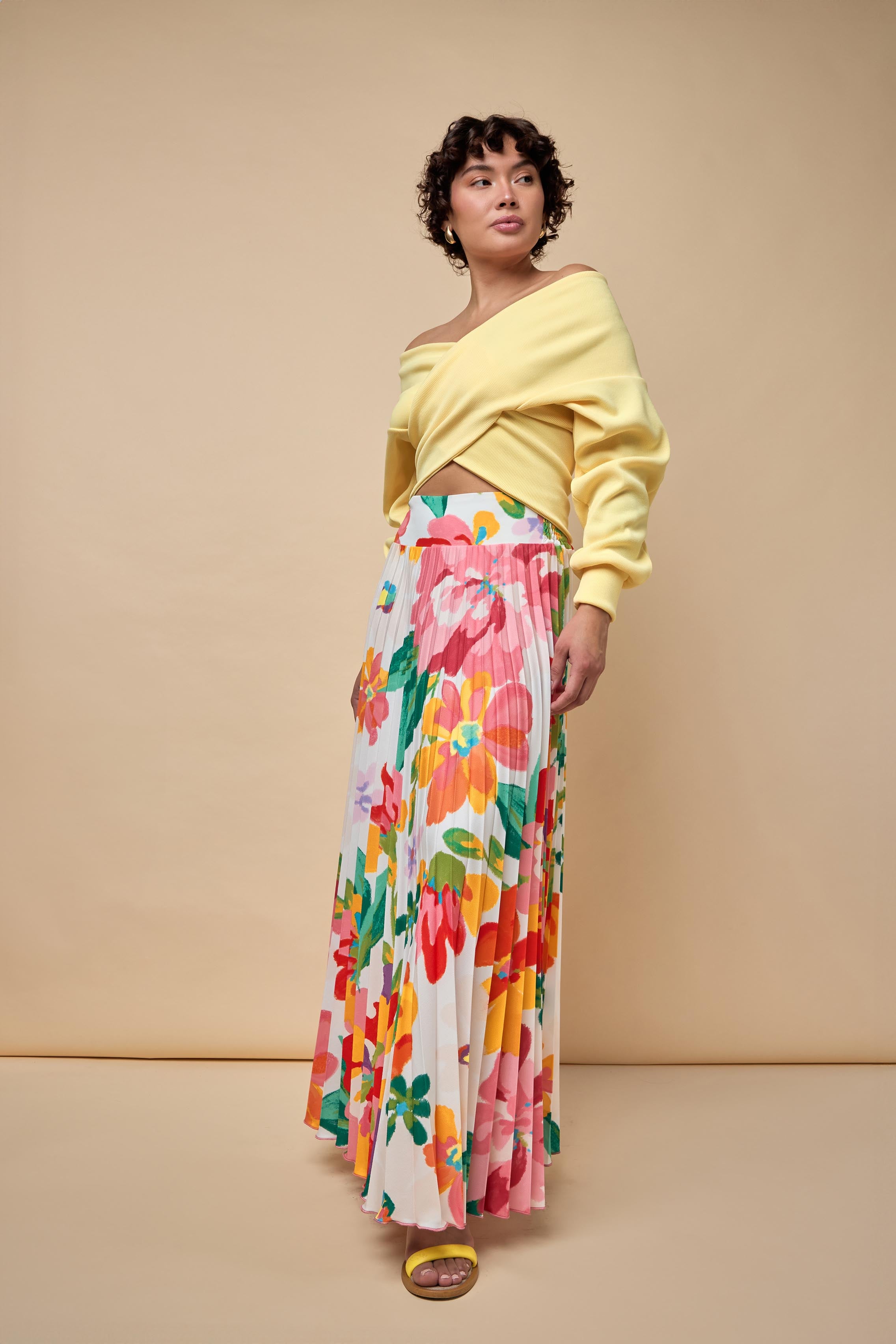 Free Pleated Twill Skirt